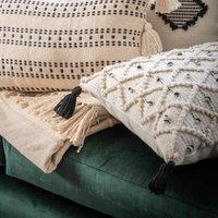 Tilyar 45cm x 45cm Filled Cushion Natural Black