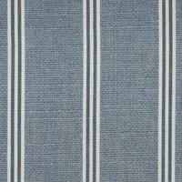 ANTE DECOR Latham Printed Cotton Stripe Fabric Blue on Blue