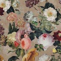Linda Barker Florabunda Velvet Fabric Parchment