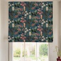 Linda Barker Grandi Floral Velvet Made To Measure Roman Blind Celadon