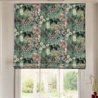 Linda Barker Grandi Floral Velvet Made To Measure Roman Blind Kingfisher