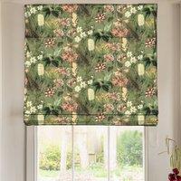 Linda Barker Grandi Floral Velvet Made To Measure Roman Blind Sage