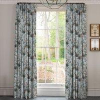 Linda Barker Rosa Fiore Linen Look Blackout Made To Measure Curtains China Blue