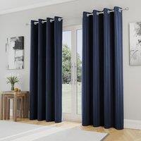Supersoft Thermal Ready Made Pencil Pleat Blackout Curtains Navy