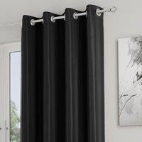 Supersoft Thermal Ready Made Eyelet Door Curtain 66'' x 84'' Black