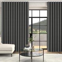 Lindy Shimmer Woven Made To Measure Curtains + FREE Track - Wave Charcoal