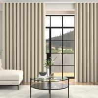 Jem Jacquard Stripe Made To Measure Curtains + FREE Track - Wave Cream