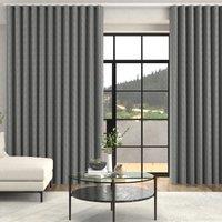 Jem Jacquard Stripe Made To Measure Curtains + FREE Track - Wave Navy