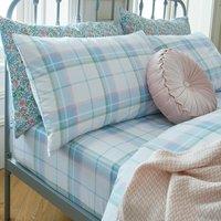 Laura Ashley Highland Check Sherston Bed Linen Fitted Sheet Powder Blue