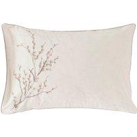 Laura Ashley Pussy Willow Sprig Embroidered Pillowcase Housewife Dove Grey