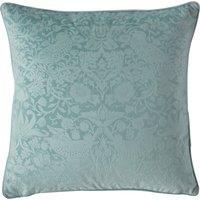 William Morris At Home Strawberry Thief Velvet Embossed 50cm x 50cm Filled Cushion Seafoam