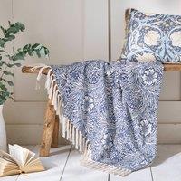 William Morris At Home Marigold 130cm x 170cm Throw Indigo Blue