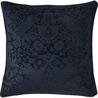 William Morris At Home Strawberry Thief Embossed 50cm x 50cm Filled Cushion Prussian Blue