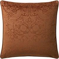 William Morris At Home Strawberry Thief Velvet Embossed 50cm x 50cm Filled Cushion Saffron