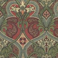 HOUSE Llewelyn-Bowen Gwendoline Printed Damask Fabric Velvine Rosemarie