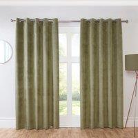 Casa Ready Made Eyelet Blackout Curtains Green