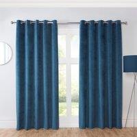 Casa Ready Made Eyelet Blackout Curtains Blue