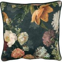 Linda Barker Florabunda Velvet 45cm x 45cm Filled Cushion Carbon