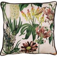 Linda Barker Grandi Floral Velvet 45cm x 45cm Filled Cushion Champagne