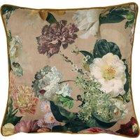 Linda Barker Florabunda Velvet 45cm x 45cm Filled Cushion Parchment