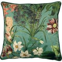 Linda Barker Grandi Floral Velvet 45cm x 45cm Filled Cushion Celadon