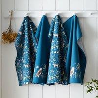 Catherine Lansfield Enchanted Twilight Tea Towel Navy