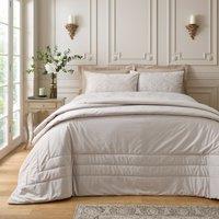 Bridgerton Regal Velvet 220cm x 230cm Bedspread Cream