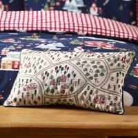 Catherine Lansfield Christmas Ski Village 30cm x 50cm Filled Cushion Natural