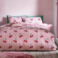 Catherine Lansfield Disco Cherries Duvet Cover Bedding Set Pink