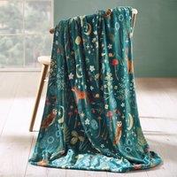Catherine Lansfield Enchanted Twilight 130cm x 170cm Throw Forest Green