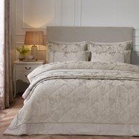 Catherine Lansfield Opulent Jacquard 240cm x 260cm Bedspread Champagne