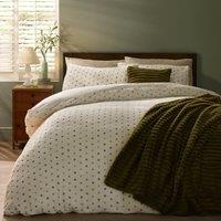 Catherine Lansfield Cosy Spot Duvet Cover Bedding Set Cream