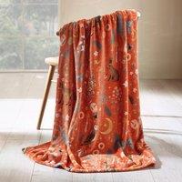 Catherine Lansfield Enchanted Twilight 130cm X 170cm Throw Burnt Orange