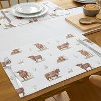 Catherine Lansfield Angus Highland Cow Placemat Natural