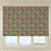 HOUSE Llewelyn-Bowen Down The Dilly Printed Velvet Made To Measure Roman Blind Cerulean