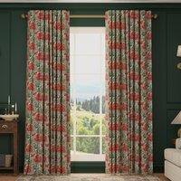 HOUSE Llewelyn-Bowen Down The Dilly Printed Velvet Made To Measure Curtains Crimson