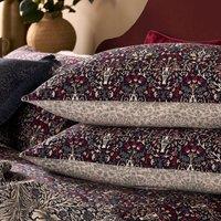 William Morris At Home Flower Pot Pillowcase Housewife Indigo Raspberry