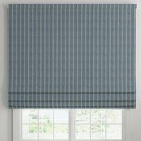 ANTE DECOR Latham Printed Cotton Stripe Made To Measure Roman Blind Blue On Blue