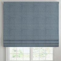 ANTE DECOR Burgess Printed Cotton Stripe Made To Measure Roman Blind Blue