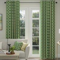 ANTE DECOR Palma Printed Cotton Made To Measure Curtains Emerald