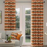 ANTE DECOR Santa Cruz Printed Made To Measure Curtains Burnt Umber