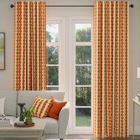 ANTE DECOR Valencia Printed Cotton Made To Measure Curtains Burnt Umber