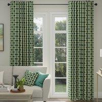 ANTE DECOR Palma Printed Cotton Made To Measure Curtains Lapis