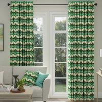 ANTE DECOR Santa Cruz Printed Made To Measure Curtains Emerald