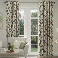 ANTE DECOR Seville Printed Cotton Made To Measure Curtains Lapis