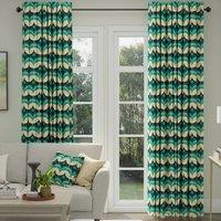 ANTE DECOR Santa Cruz Printed Made To Measure Curtains Lapis