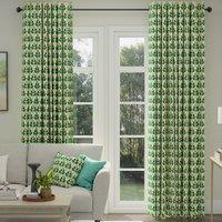 ANTE DECOR Cadiz Printed Cotton Made To Measure Curtains Emerald