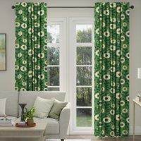 ANTE DECOR Seville Printed Cotton Made To Measure Curtains Emerald