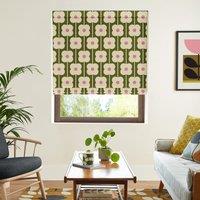 Orla Kiely Abacus Flower Made To Measure Roman Blind Seagrass
