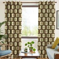 Orla Kiely Abacus Flower Made To Measure Curtains Conker